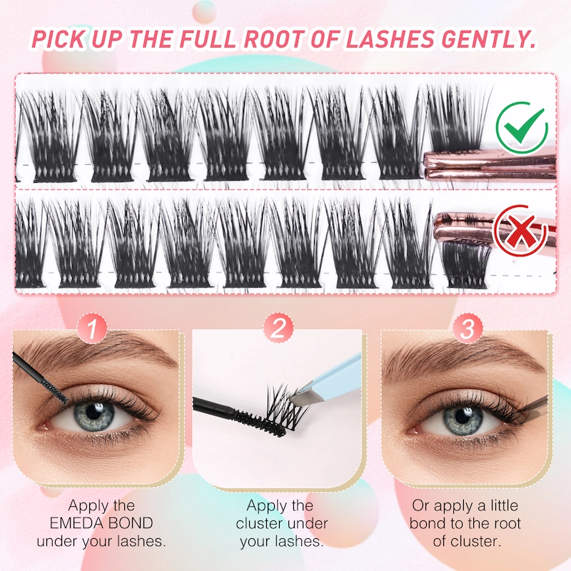 Most Popular Super Thin Band DIY Cluster Lashes Private Label
