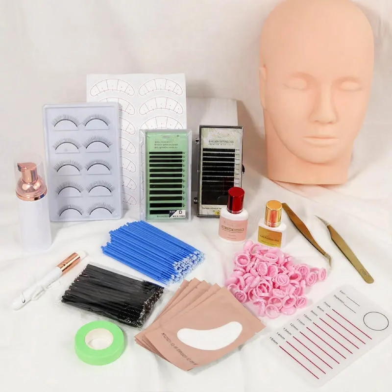 Professional Eyelash Extension Kit with Mannequin Head  Best for Training Beginners LM